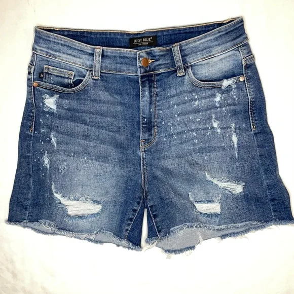 Judy Blue Shorts Distressed Blue Jean Shorts - Picture 14 of 14